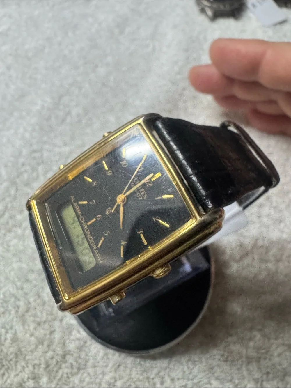Citizen Gold-Tone Case Black Dial Alarm Chronograph Watch